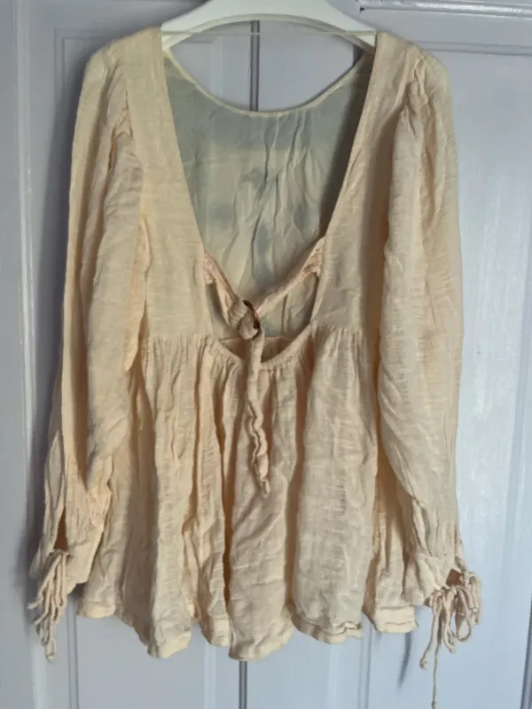 Free People Cotton Top Blue Floral - Image 4