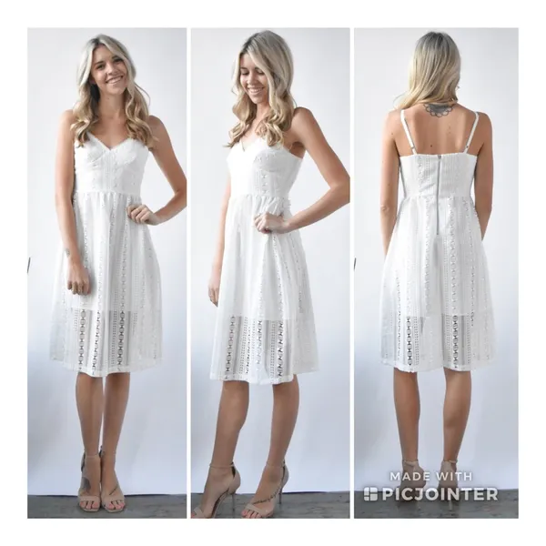 Ali & Jay Bellissimo Midi White Lace Bridal Dress XS NWT - Image 3