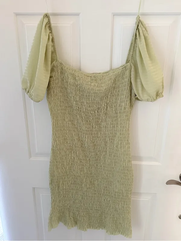 Polly Smocked Mini Dress with Puff Sleeves - Image 4