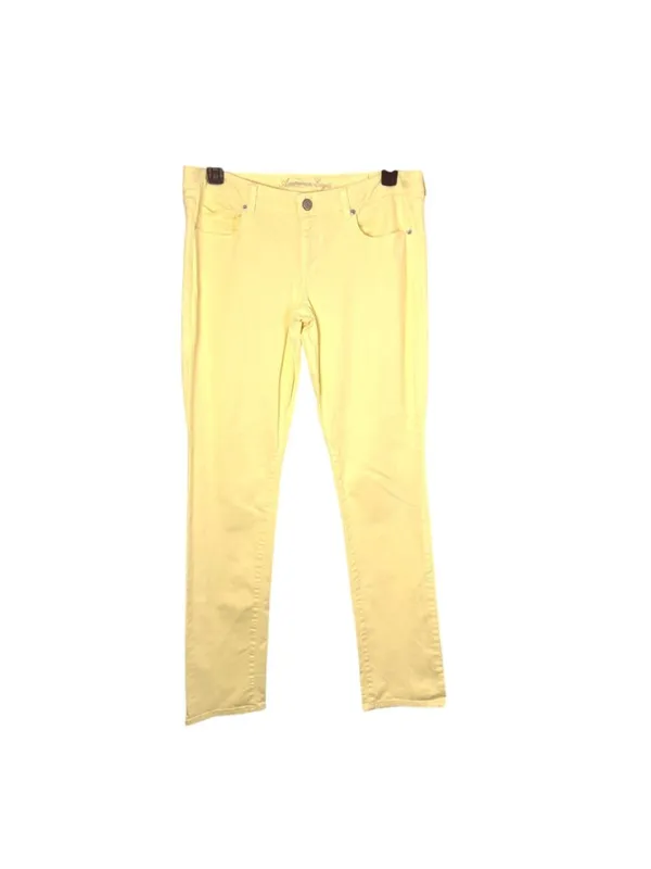 American Eagle Skinny Jeans Womens 14 Low Rise Butter Yellow Stretch Denim - Image 2