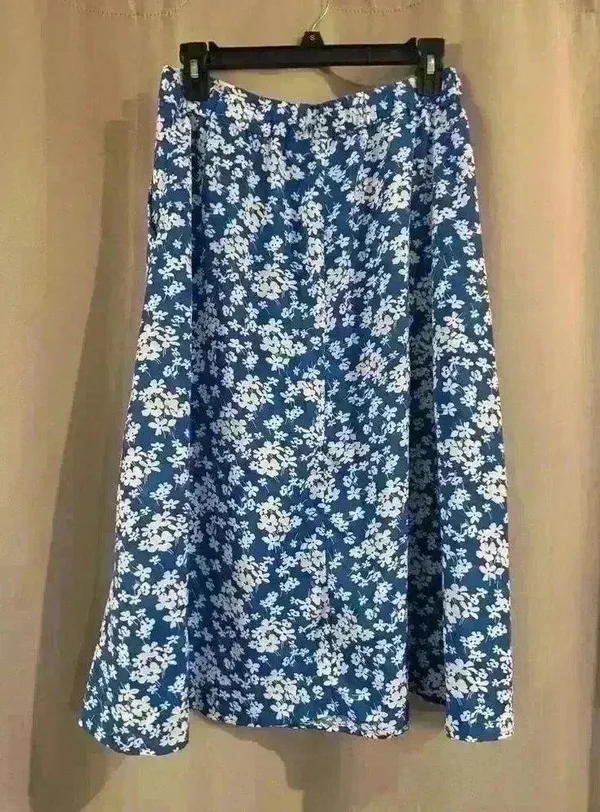 Women’s Floral Blue Allegra K Skirt - Image 3