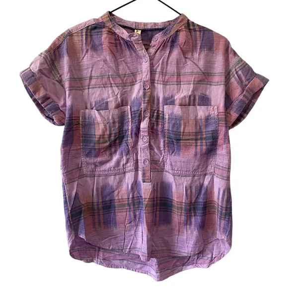 Anthropologie Pilcro Purple Short Sleeve Blouse Sz XS Boho - Image 2