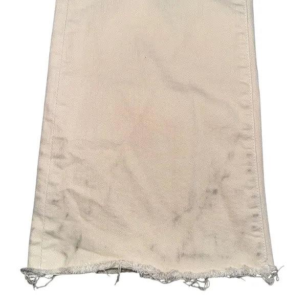 Mother The Weekender Fray Jeans Women 28 Fog Cream Good Flare Raw Hem 1535-753 - Image 2