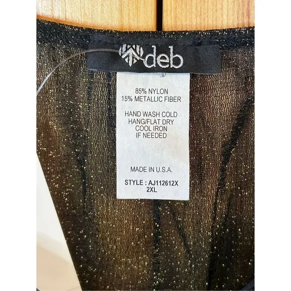 Deb black gold metallic Cami size 2X NWT (0812) - Image 3