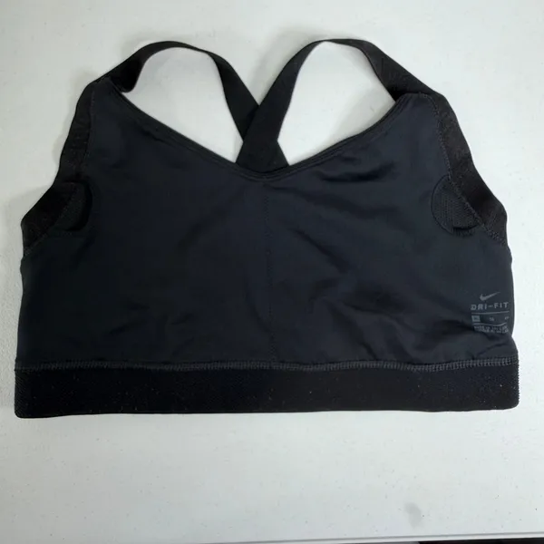 Nike XL Sports Bra Pro Indy Dri-FIT Cross-Back Black 858583-010 Activewear Logo - Image 8
