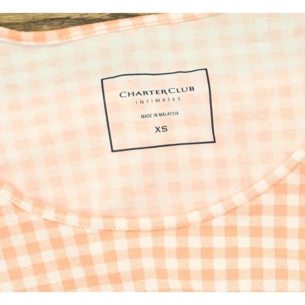 NEW Charter Club Floral Tank Sleep Shirt 100181258MS Gingham Coral Orange XS - Image 4