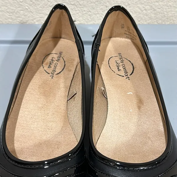 Simply Comfort Life Stride Black Slip On Wedges - Image 3