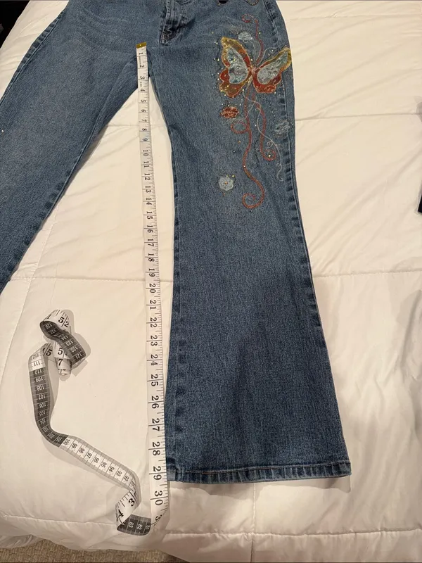 Vintage DG by Dianne Gilman butterfly jeans, size 14 - Image 3