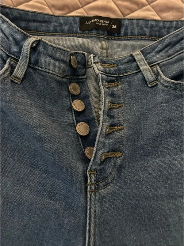 Just Black Denim Jeans Skinny Raw Hem - Image 2