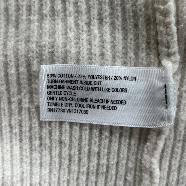 A New Day Target Cream Ribbed Knit Cardigan Long Sleeve Pockets Cotton Small - Image 5