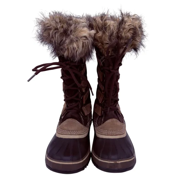 Sorel Women's Brown Joan of Arctic Leather Tall Lace Up Snow Boots Size 8 - Image 3