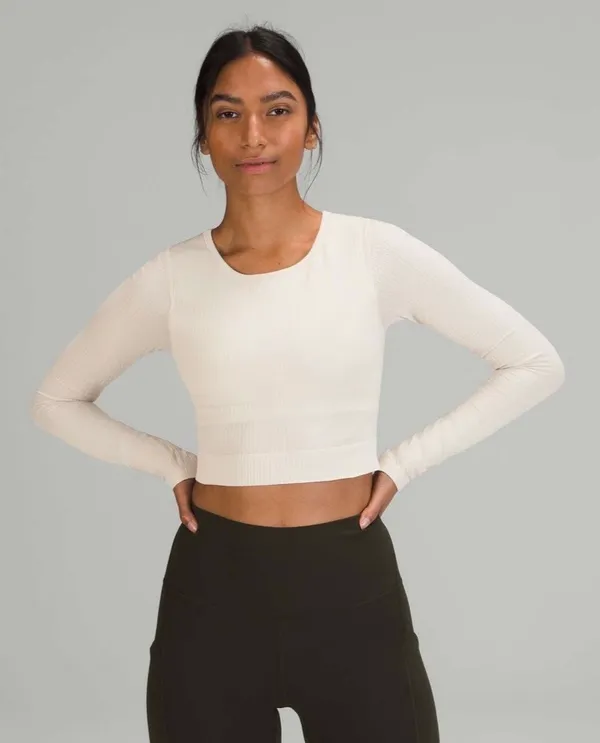 Lululemon Ebb to Street Long Sleeve White Opal 8 - Image 5