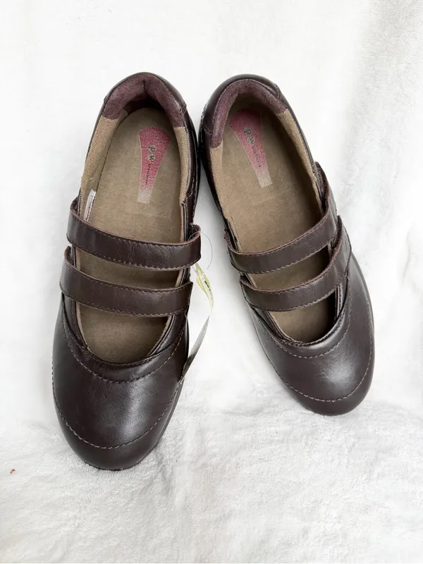 P.W. Minor TOPAZ MARY Jane’s Brown Leather Orthopedic Comfort Shoes 10/41 2W - Image 7