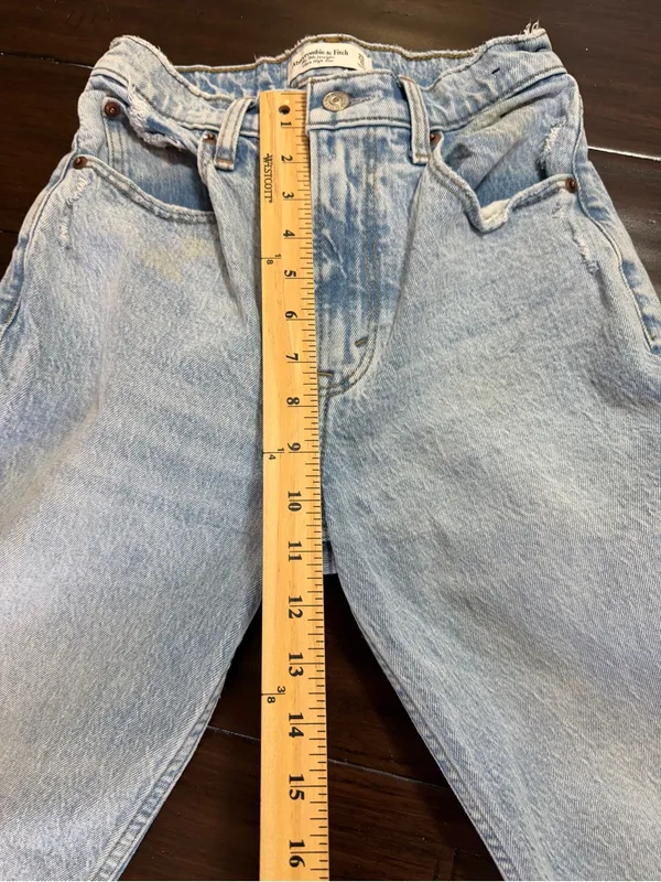 Abercrombie & Fitch The 90’s Straight Ultra High Rise Curve Love Jeans 25/0 - Image 6