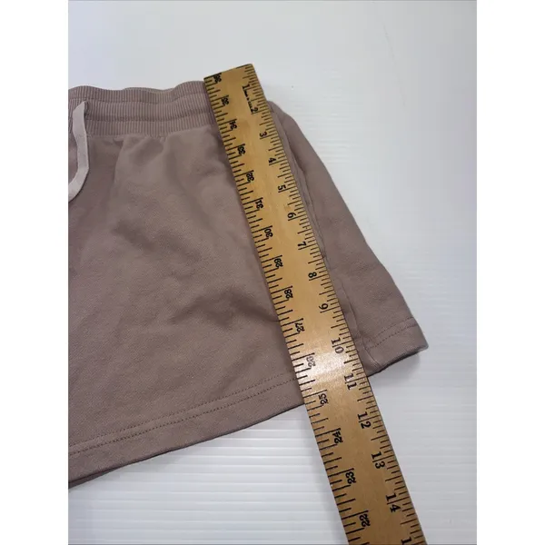 YoungLA Women's Draw String Sweat Shorts Light Pink XL 1.5" Inseam Flawed - Image 5
