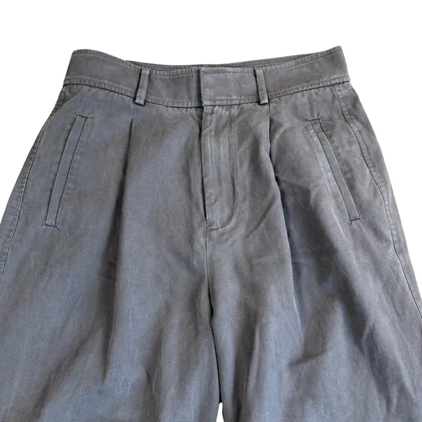 Everlane Wide Leg Pleated Trousers Womens 4S Charcoal Grey High Rise Casual Work - Image 2