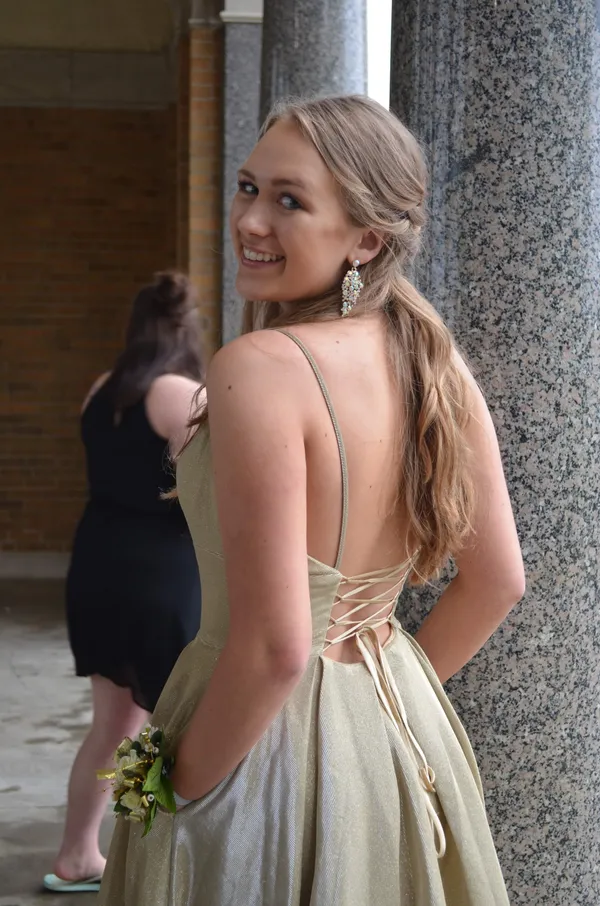 Sherri Hill Gold Prom Dress - Image 2