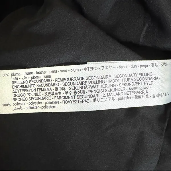 Zara Olive Green Down Puffer Coat Small Faux Fur‎ Hood - Image 9