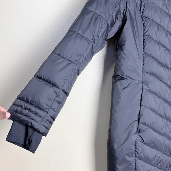 Spyder Puffer Jacket Women's Winter Long Hooded Full Zip Quilted Large Black - Image 15