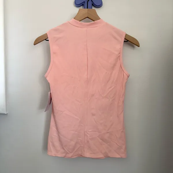 Foray Golf XS NEW Mock Neck Rib Tank‎ Top Powder Pink Athletic Preppy - Image 4