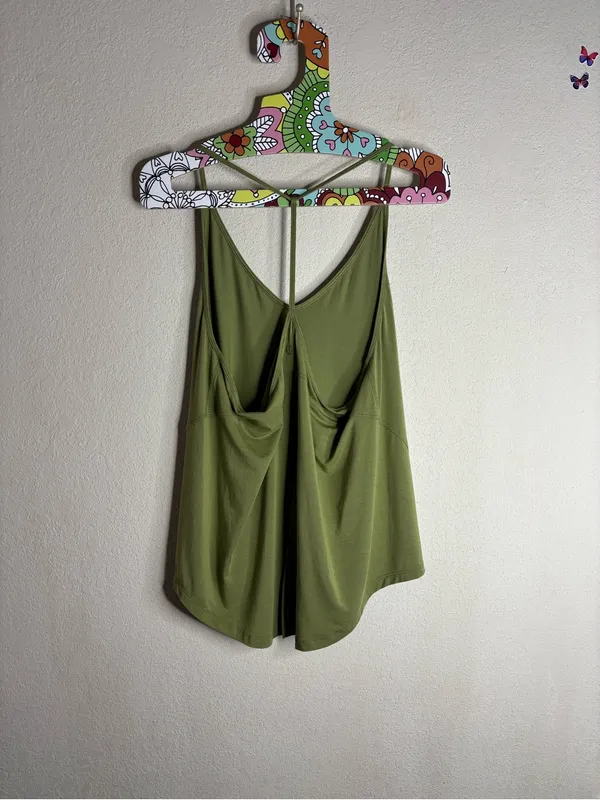 Lululemon Modal-Silk Yoga Tank Top Bronze Green W1DHUS size 8 - Image 3