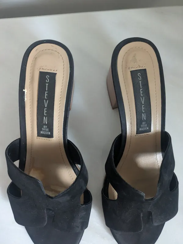 Steve Madden Fuiji Block Heel Mule Sandals Black 6.5 - Image 3