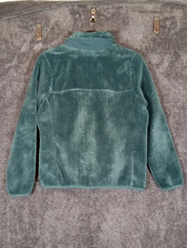 L.L. Bean Teal Sherpa Fleece Jacket Quarter Snap Buttons Gorpcore Womens M - Image 6
