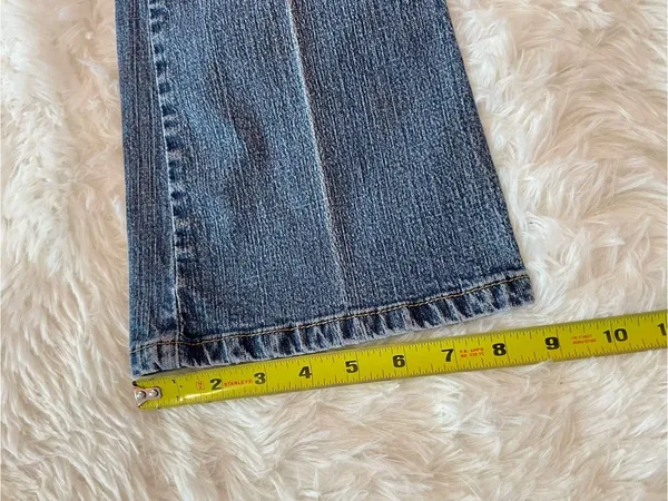 Y2K Levi's Strauss stretch low rise bootcut Women's Light Blue Flare Jeans - Image 7