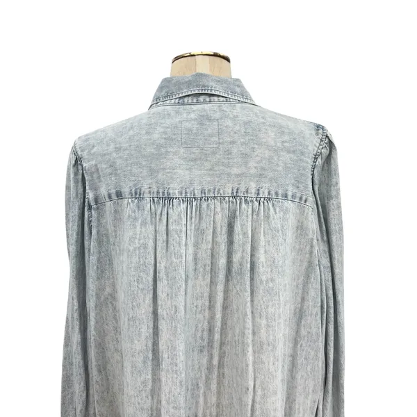 Rails Adele Shirt Dress Long Sleeve Light Acid‎ Wash Denim Blue Size XXL - Image 10