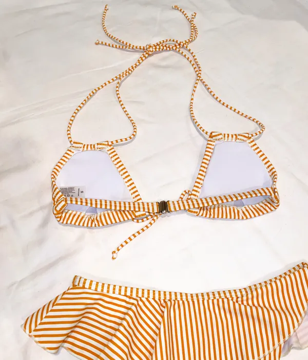 Striped Bikini Set Orange - Image 9