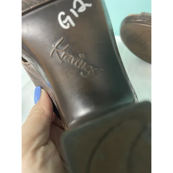 KRAVINGS Brown LEATHER HEELED CLOGS WOMENS SIZE 10M S-399‎ - Image 7