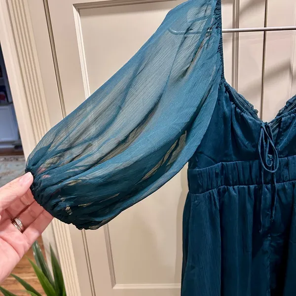 Lulu's Deep Teal Dress Medium - Image 3