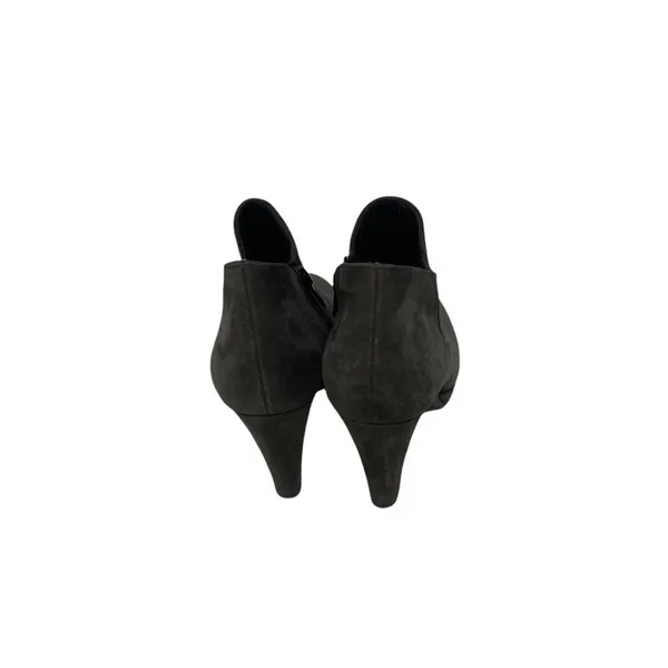 Paul‎ Green Jazzy Suede Ankle Booties Heeled Charcoal Grey Side Zip Size 5.5 - Image 4