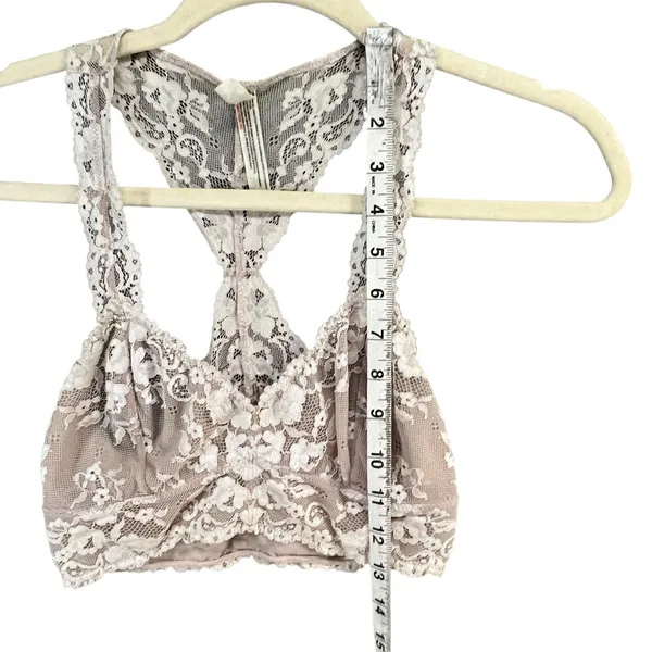 Free People Intimately‎ Bra Bralette XS Beige Lace Stretch Fit Racerback Lined - Image 7