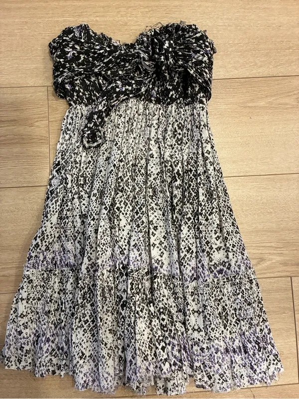 FP One Free People Women’s Bali Nights Strapless Mini Dress Raw Hem Size S - Image 3