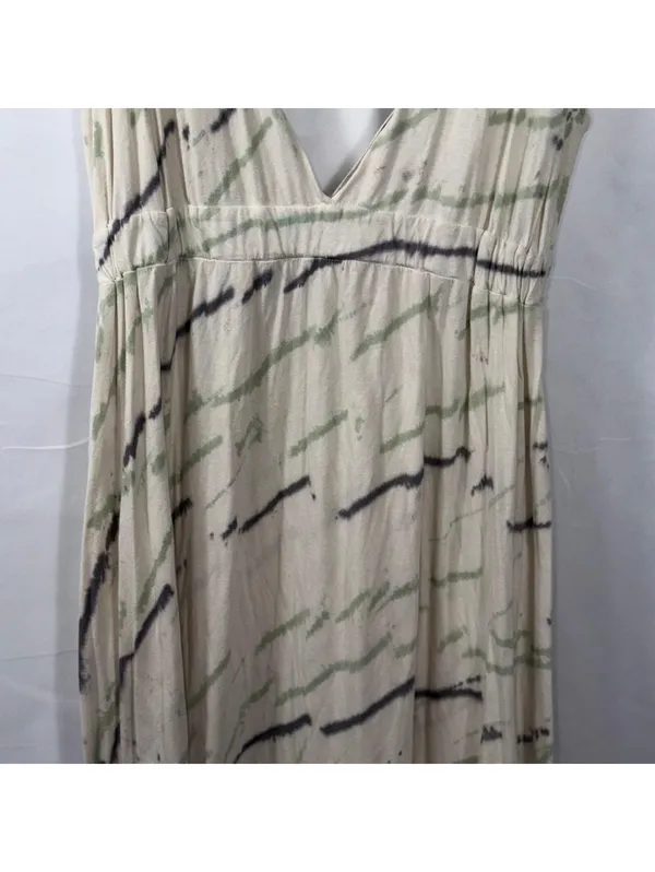 Alternative Apparel Cream Abstract Maxi Dress Size Large - Image 4