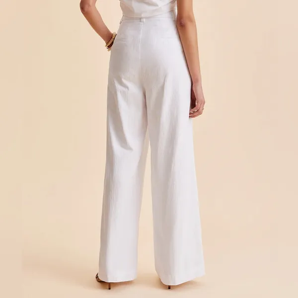 Commense Cotton Mid-Waist Wide-Leg Pants With Pockets size Medium - Image 2