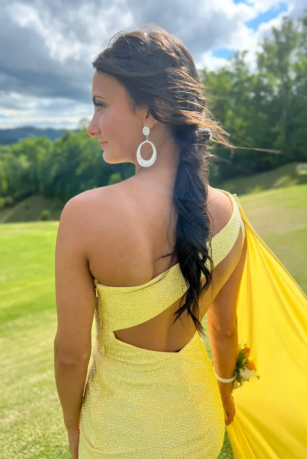 Sherri Hill 54429 One Shoulder with Cape Dress - Image 4
