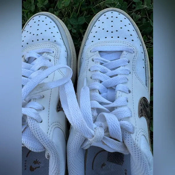 Nike Women's Court Vision Alta 'White/Leopard' Print Platform Sneakers Size 7.5 - Image 6