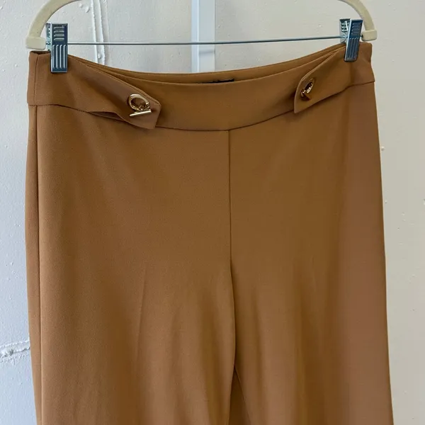 INC‎ International Concepts Camel Brown Wide Leg Petite Dress Pants Size 12P - Image 5