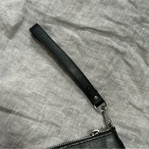 Lauren Ralph Lauren Black Leather Coin Purse Clutch Wristlet - Image 4