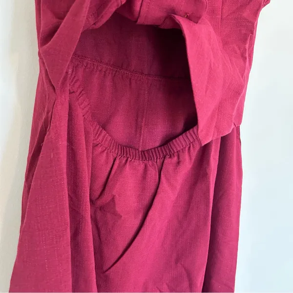 NWT A‎ New Day Wine Red Sleeveless Cutout V Neck Suit Midi Dress Size Medium - Image 5