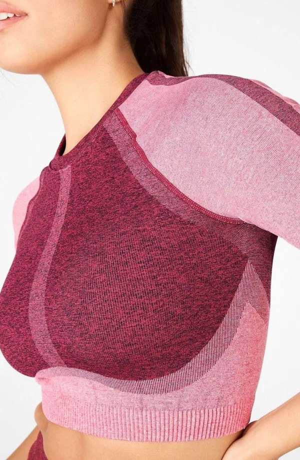 NWT Fabletics Helena Seamless crop top M pink - Image 8