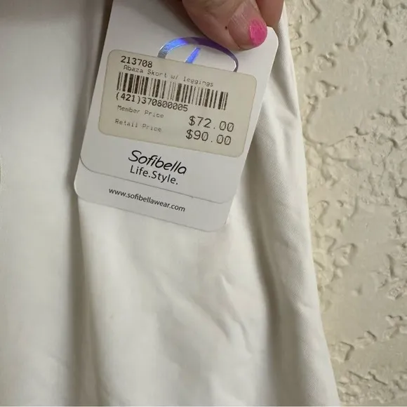 Sofibella Jan Bermuda Skort White XS Women Athletic‎ Tennis Golf 1518 NEW - Image 7