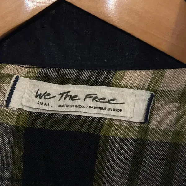 Free People Plaid Long Sleeve Shirt Small - Image 2