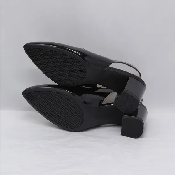 LifeStride Womens Angel Slingback Loafer Pump Sz 6.5 M Black Patent Office Shoe - Image 13