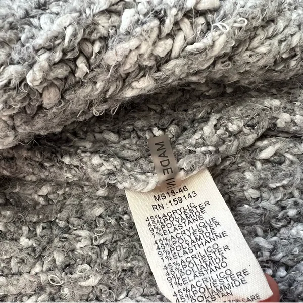 FRNCH PARIS Thick Knit Grey Open Cardigan Medium - Image 6