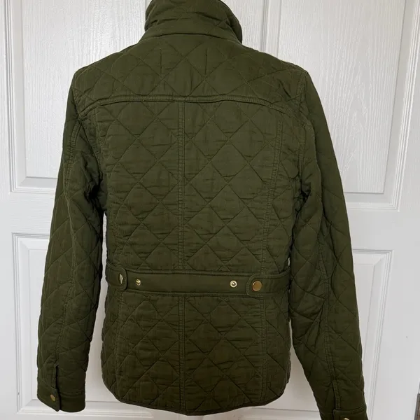 Women’s JCrew Quilted Green Jacket - Image 3