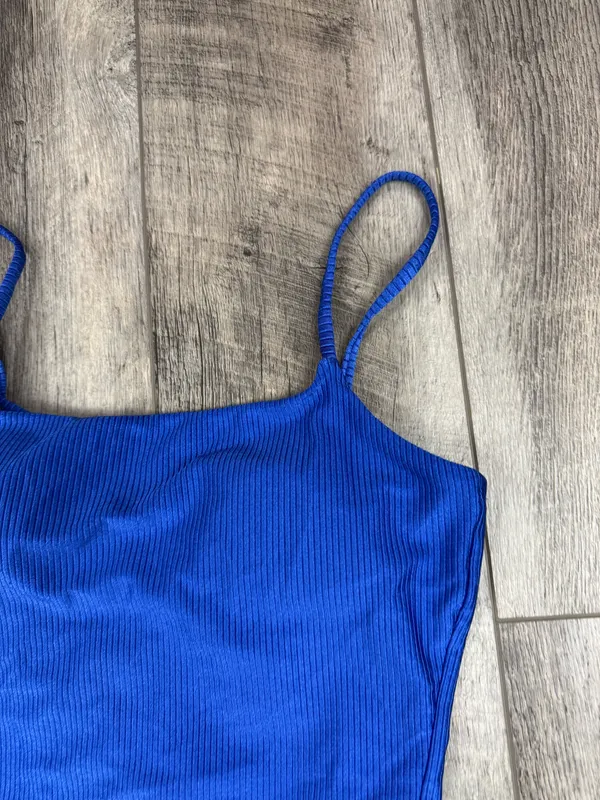 Aerie Blue Ribbed One Piece Swimsuit - Image 3