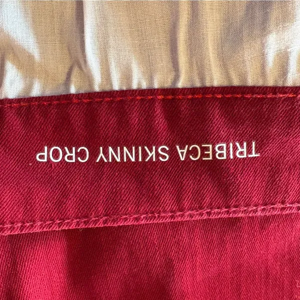 Tommy Hilfiger Red‎ Tribeca Skinny Crop Denim Pants Womens Size 10 Casual Preppy - Image 7